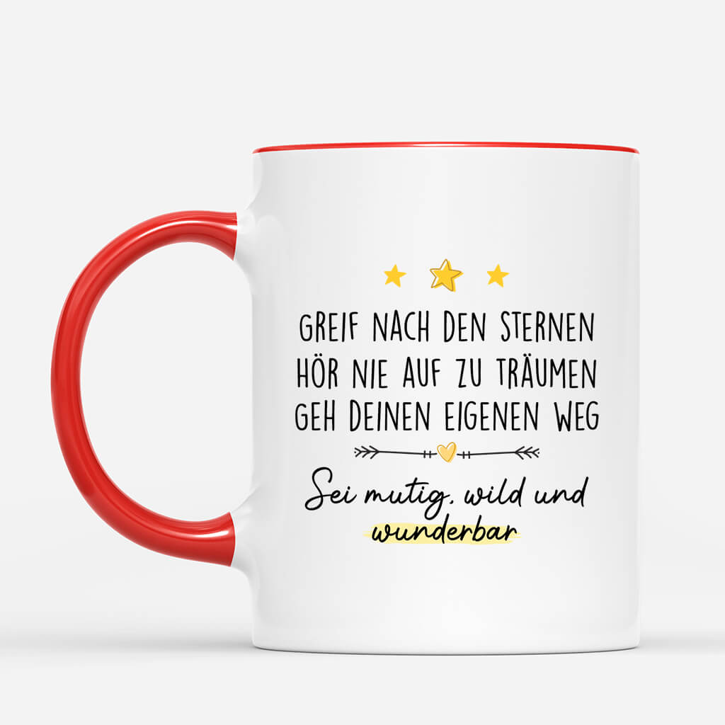 2585MGE2 personalisierte greif nach den sternen hor nie auf zu traumen tasse