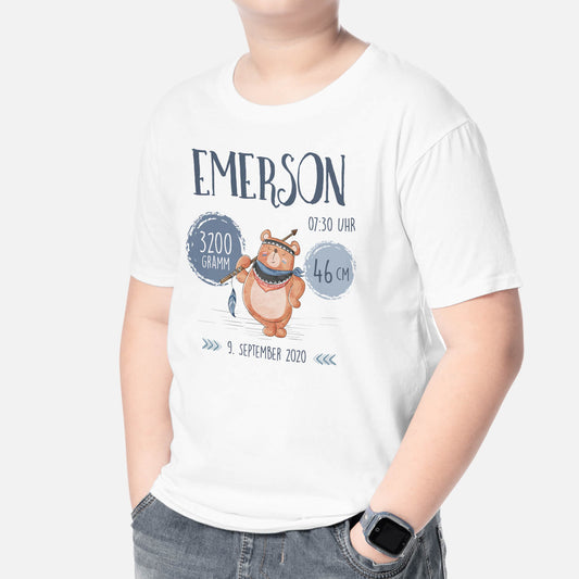 2588AGE2 personalisiertes informationen zur geburt des kindes t shirt