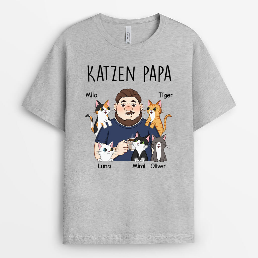 2592AGE1 personalisiertes katzenpapa t shirt