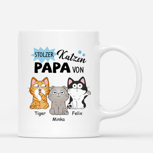 2594MGE1 personalisierte stolzer katzenpapa stolze katzenmama von tasse