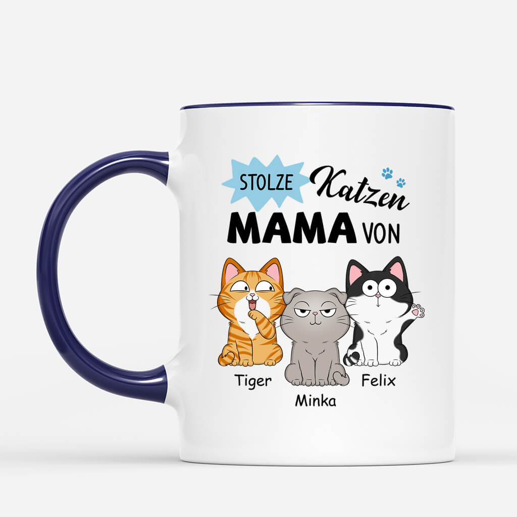 2594MGE2 personalisierte stolzer katzenpapa stolze katzenmama von tasse