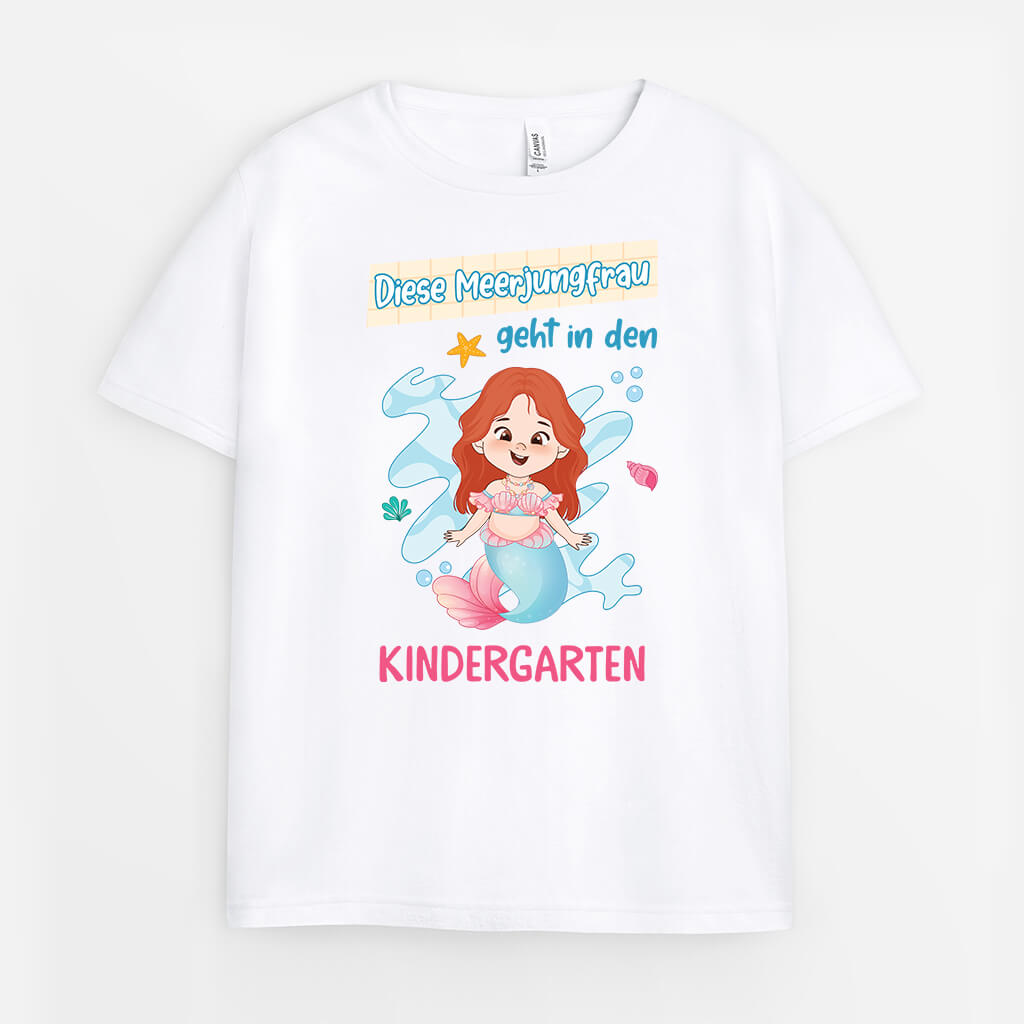 2599AGE1 personalisiertes diese meerjungfrau dieser meerjungmann geht in den kindergarten kinder t shirt