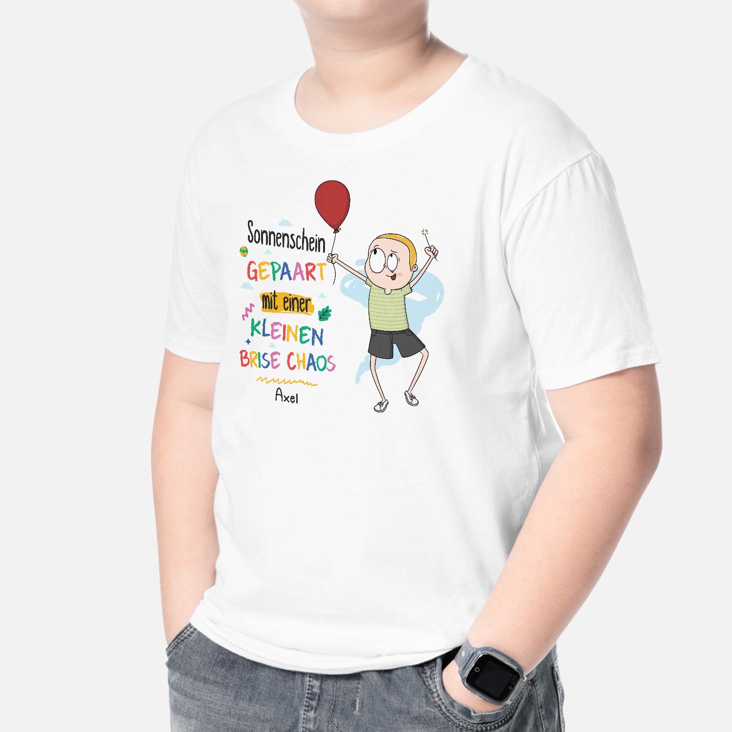 2600AGE2 personalisiertes sonnenschein gepaart mit einer kleinen brise chaos kinder t shirt