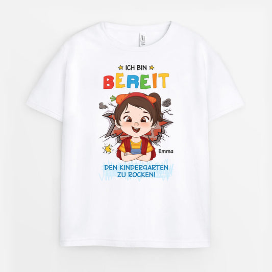 2602GE1 personalisiertes ich bin bereit den kindergarten zu rocken kinder t shirt