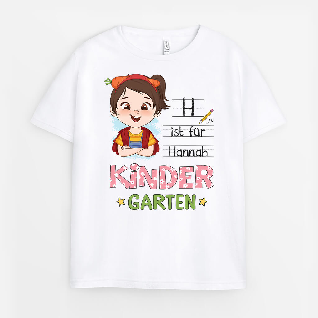 2603GE1 personalisiertes kindernamen und kindergarten kinder t shirt