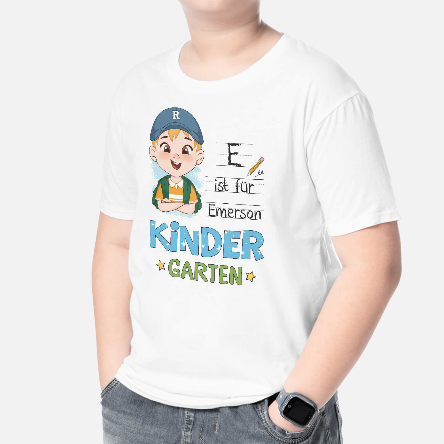 2603GE2 personalisiertes kindernamen und kindergarten kinder t shirt