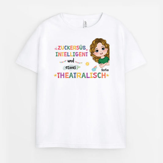 2607AGE1 personalisiertes zuckersuss intelligent und etwas theatralisch kinder t shirt