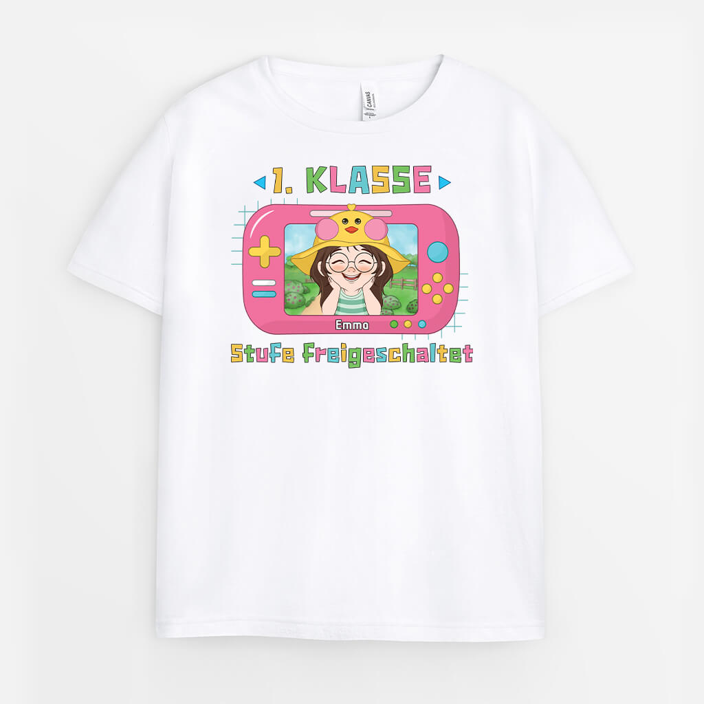 2608AGE1 personalisiertes stufe freigeschaltet kinder t shirt