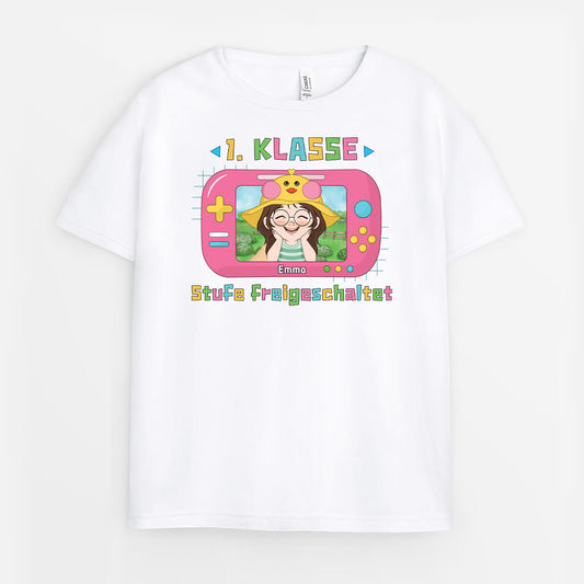 2608AGE1 personalisiertes stufe freigeschaltet kinder t shirt