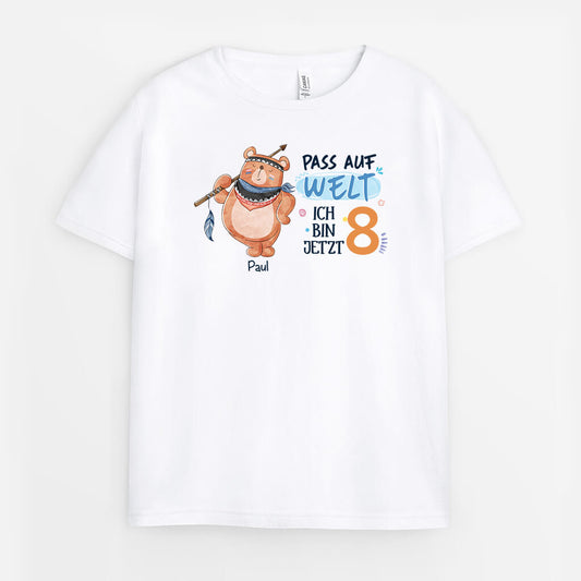 2611AGE1 personalisiertes pass auf welt ich bin jetzt kinder t shirt