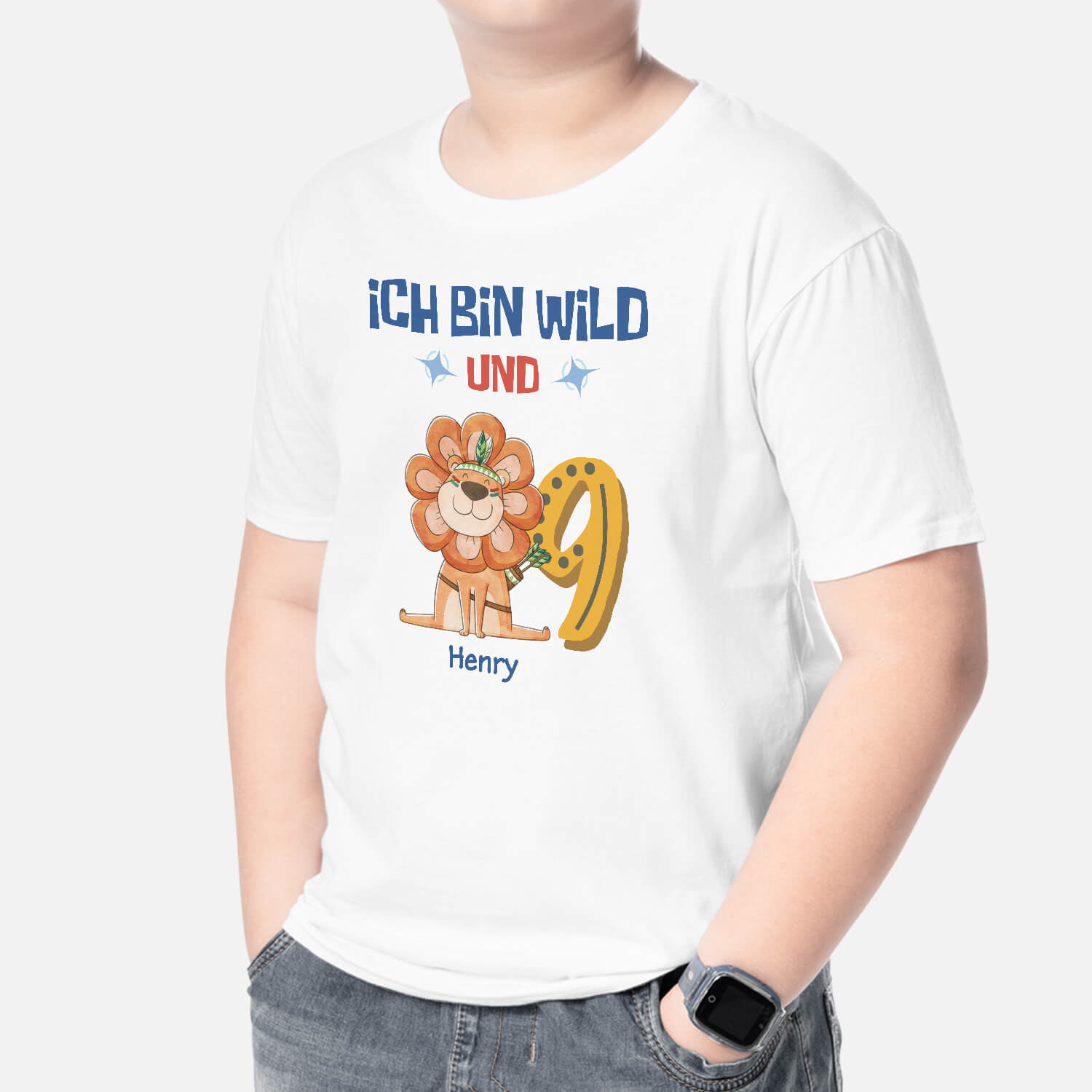 2614AGE2 personalisiertes ich bin wild kinder t shirt