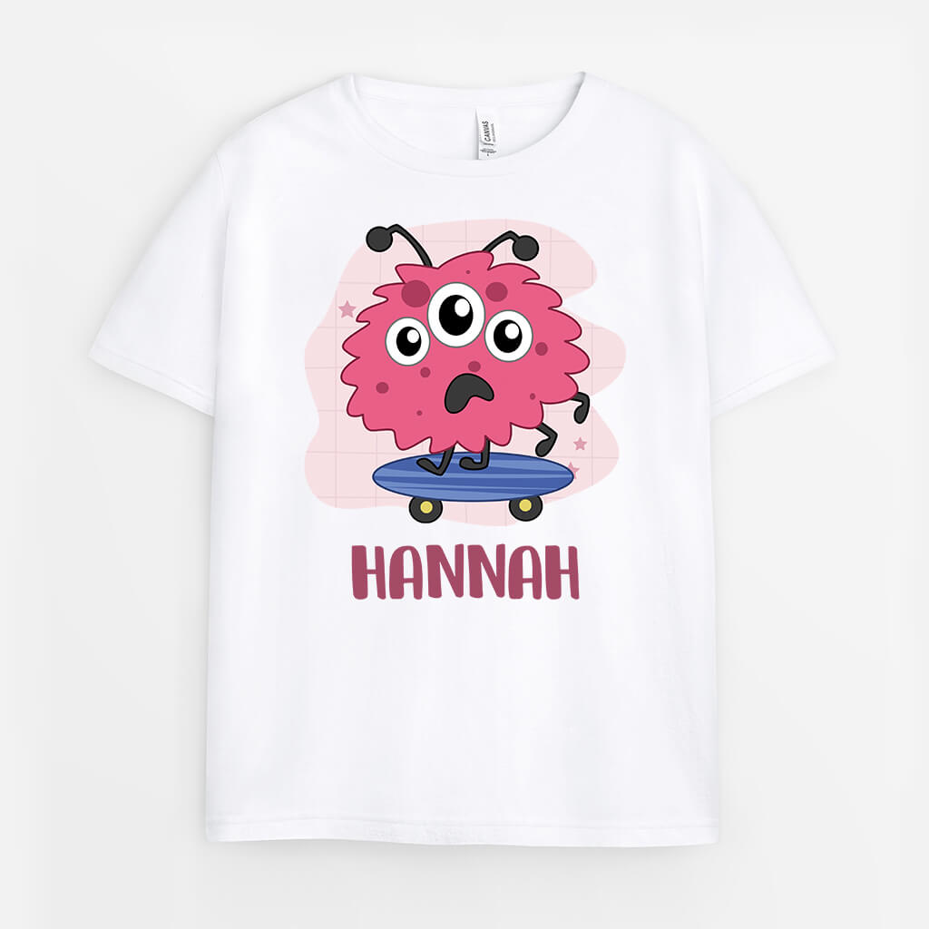 2619AGE1 personalisiertes monster und kindernamen kinder t shirt