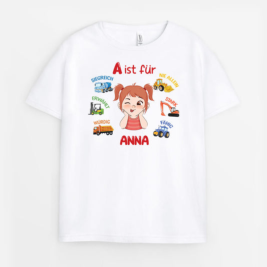 2620AGE1 personalisiertes das alphabet mit namen kinder t shirt