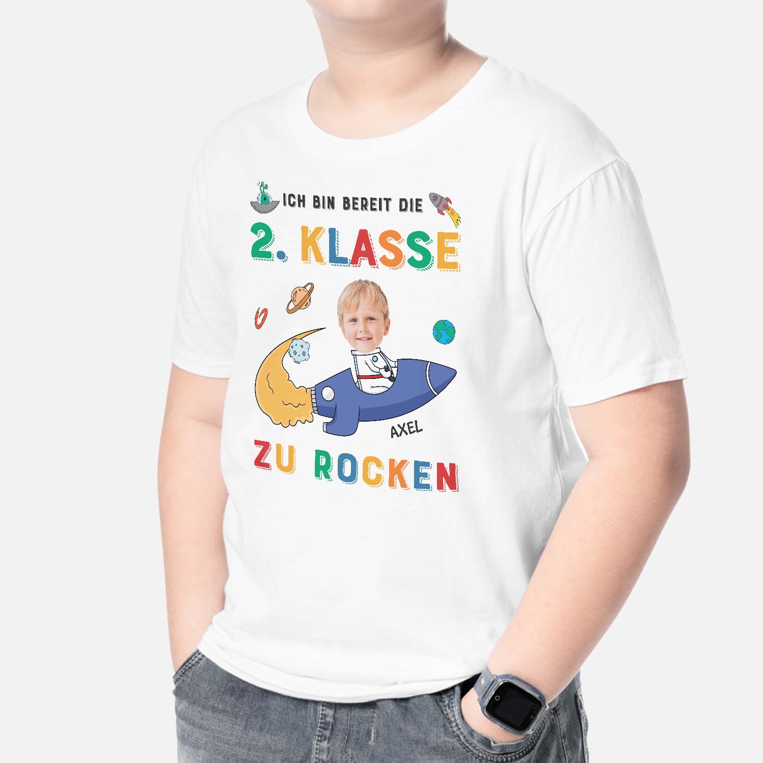 2622AGE2 personalisiertes ich bin bereit kinder t shirt