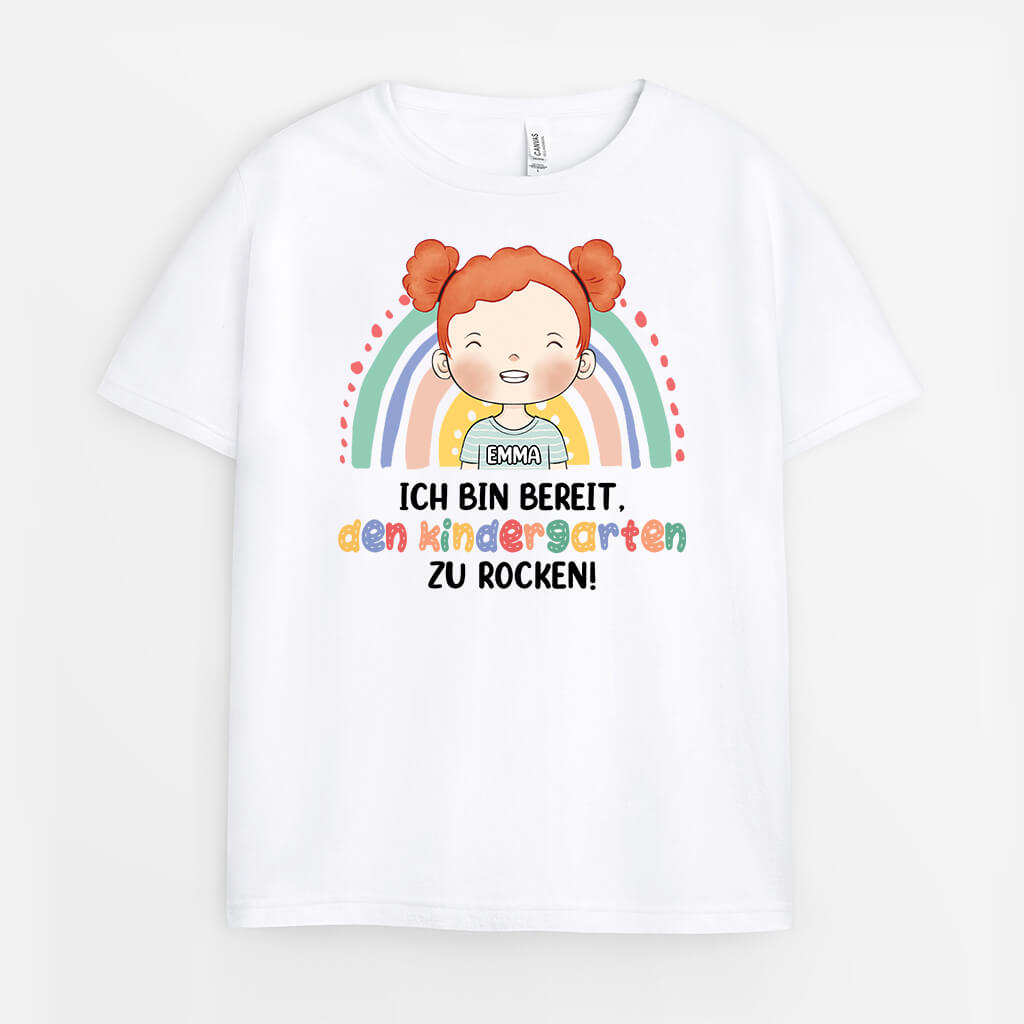 2623AGE1 personalisiertes ich bin bereit kinder t shirt