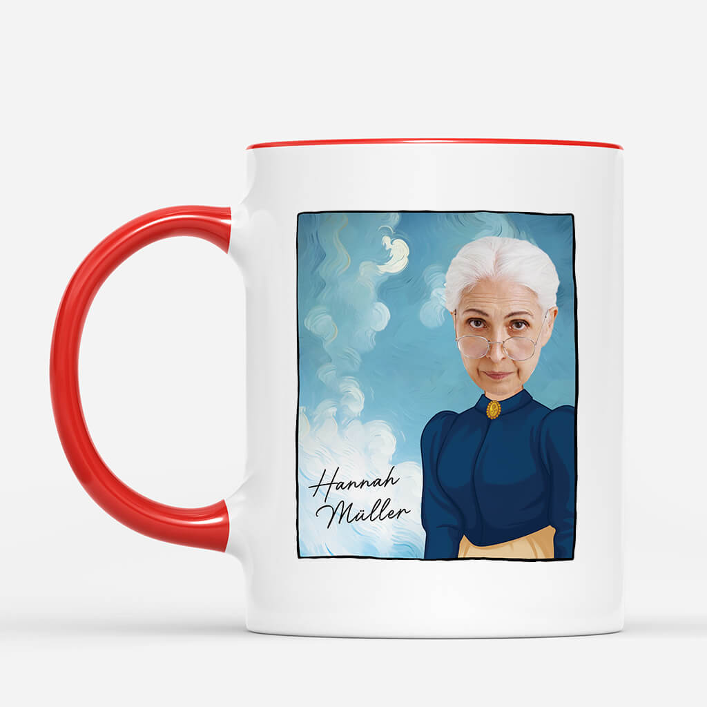 2629MGE2 personalisierte gesicht kunstliebhaber frauen tasse