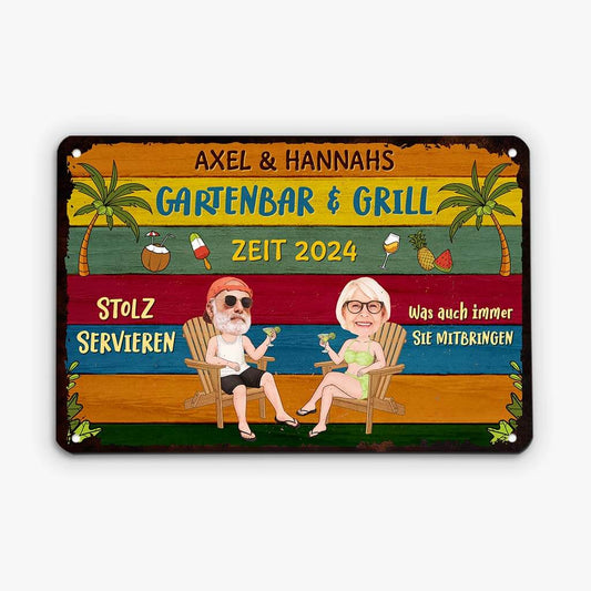 2631EGE2 personalisiertes gartenbar grill turschild