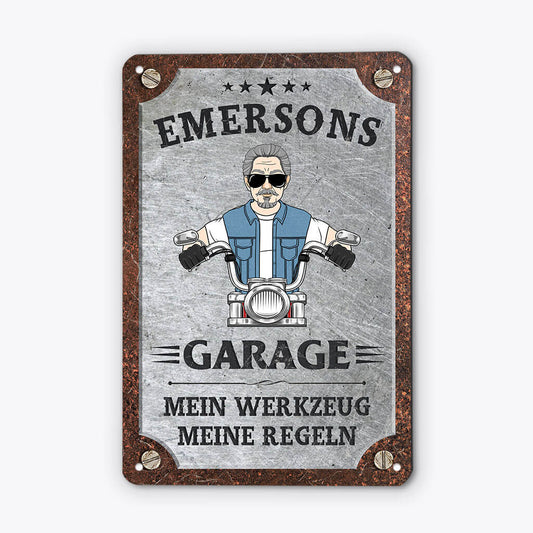 2634EGE2 garage  personalisiertes turschild fur manner