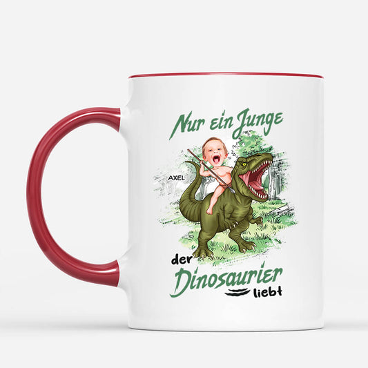 2663MGE2 nur ein junge der dinosaurier liebt  personalisiete tasse fur junge