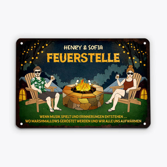 2665EGE1 feuerstelle  personalisiertes turschild fur die familie