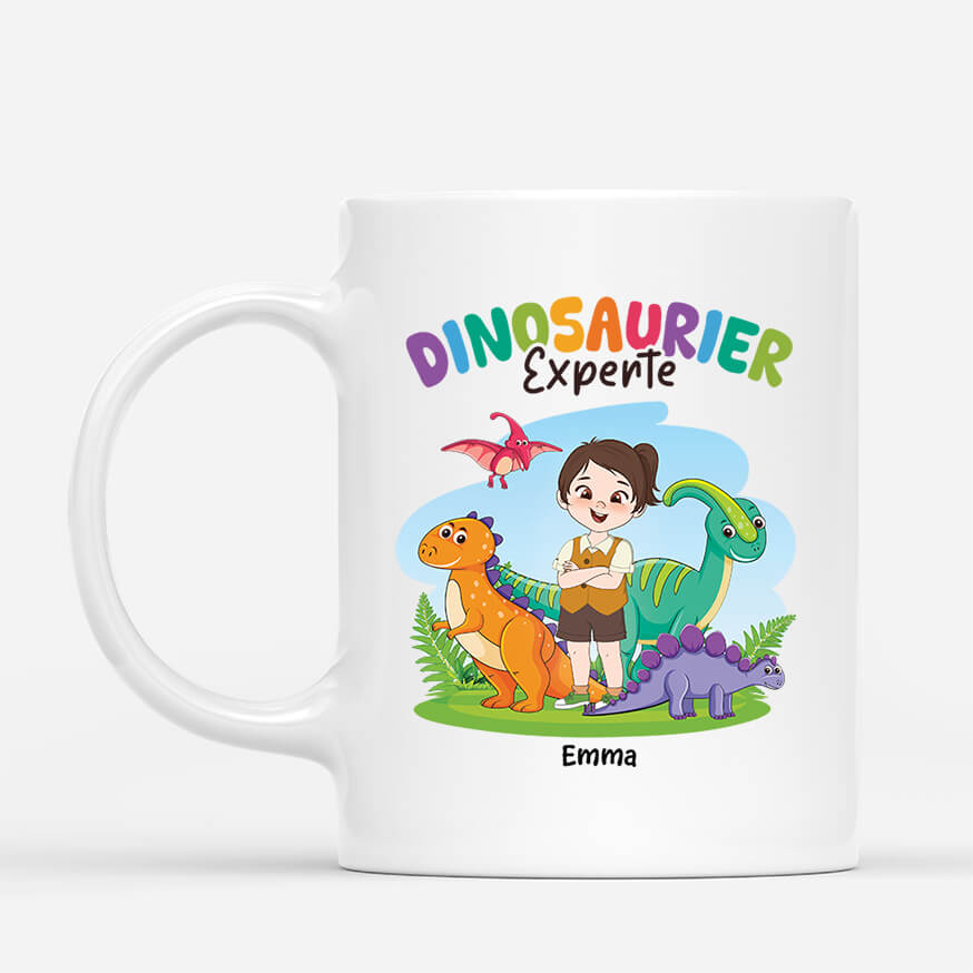 2675MGE1 dinosaurier experte  personalisierte tasse fur kinder