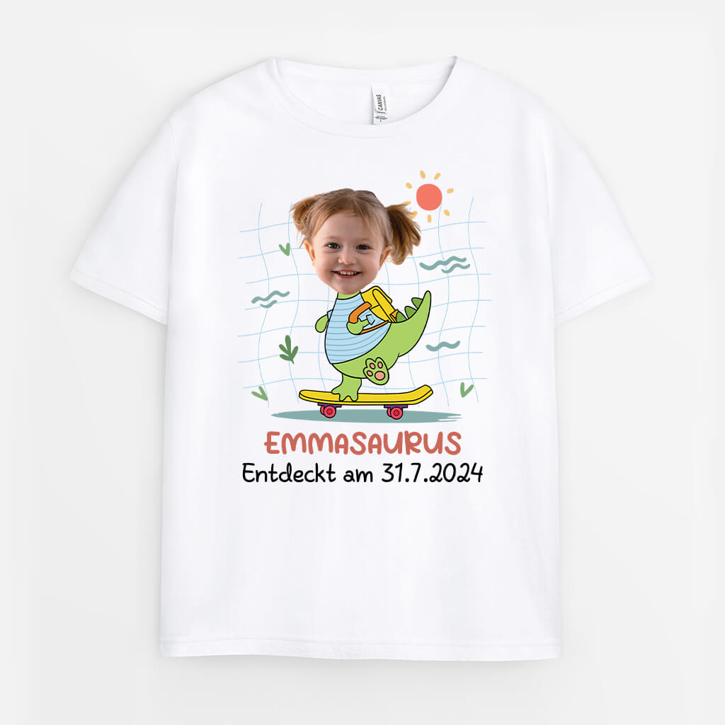 2685AGE1 entdeckt am tag monat jahr  personalisiertes t shirt fur kinder