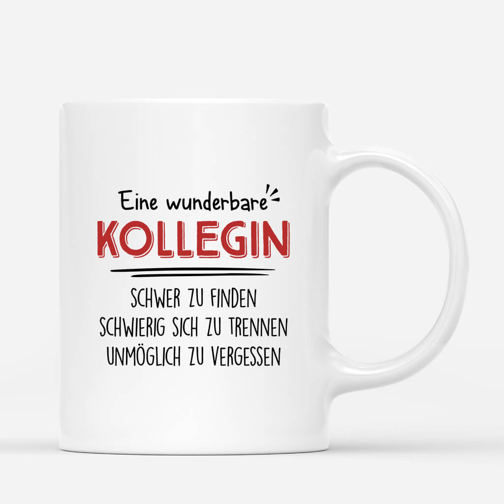 2712MGE3 eine grossartige kollegin schwer zu finden schwer zu verlieren unmoglich zu vergessen  personalisierte tasse fur kolleginnen