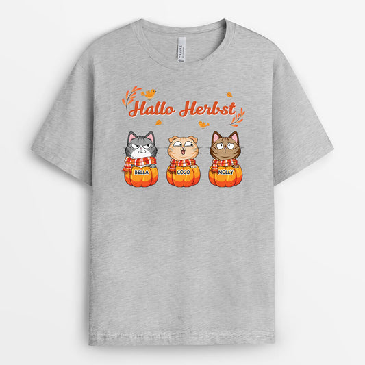 2724AGE2 hallo herbst  personalisiertes t shirt fur den herbst