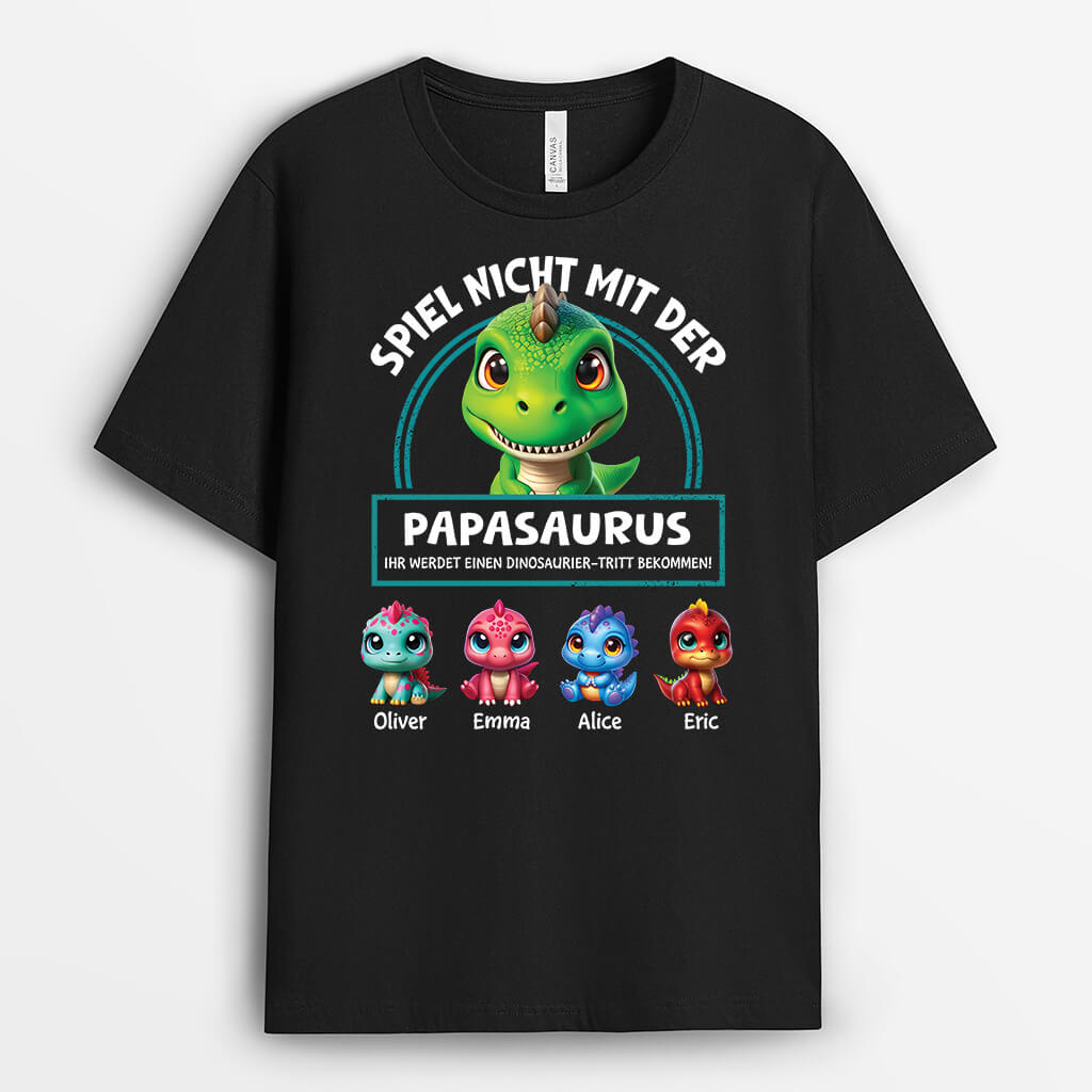 2725AGE1 papasaurus  personalisiertes t shirt fur papas