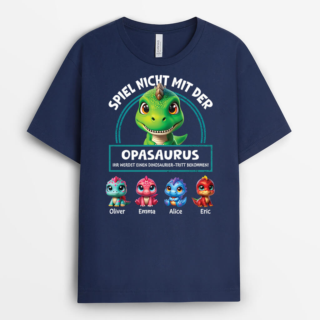 2725AGE2 papasaurus  personalisiertes t shirt fur papas