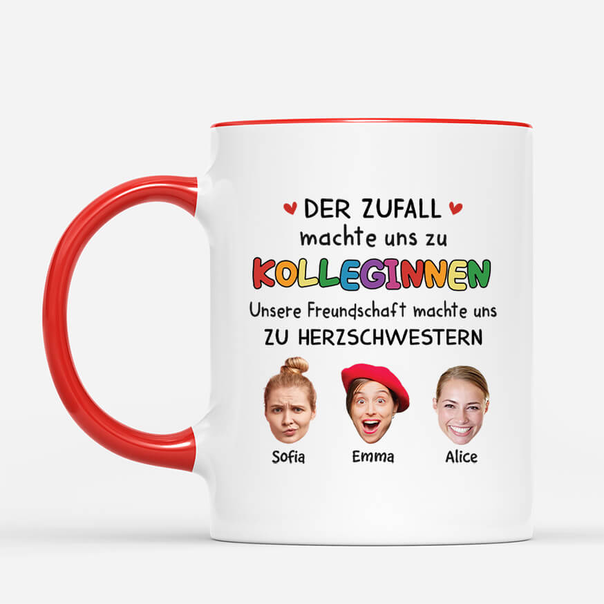 2727MGE2 unsere freundschaft machte uns zu herzbrudern  personalisierte tasse fur kollegen