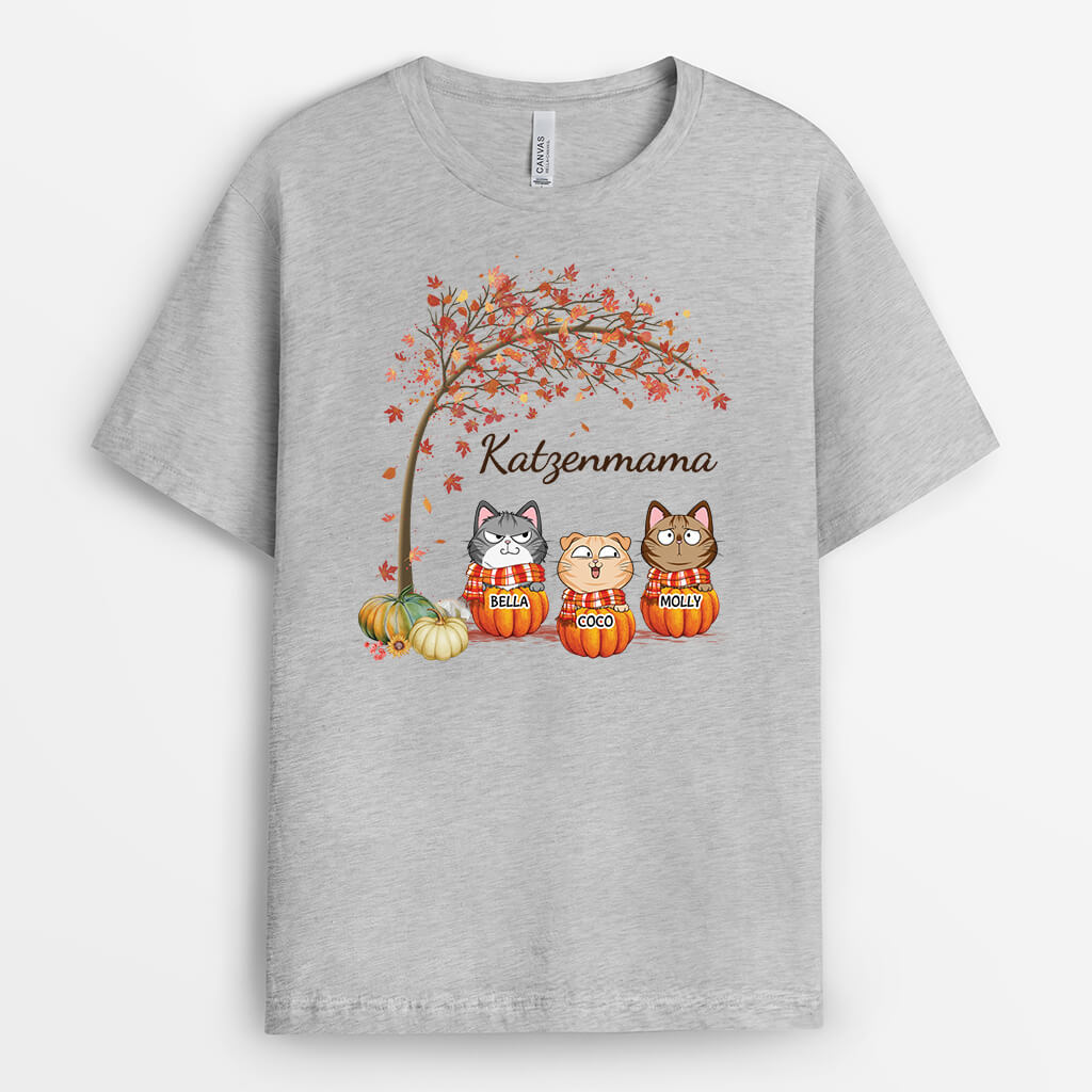 2738AGE2 katzenmama  personalisiertes t shirt mit herbstmotiven fur katzenliebhaber