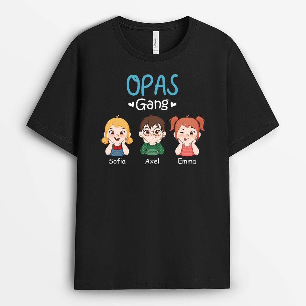 2747AGE1 papas opas bande  personalisiertes t shirt fur manner