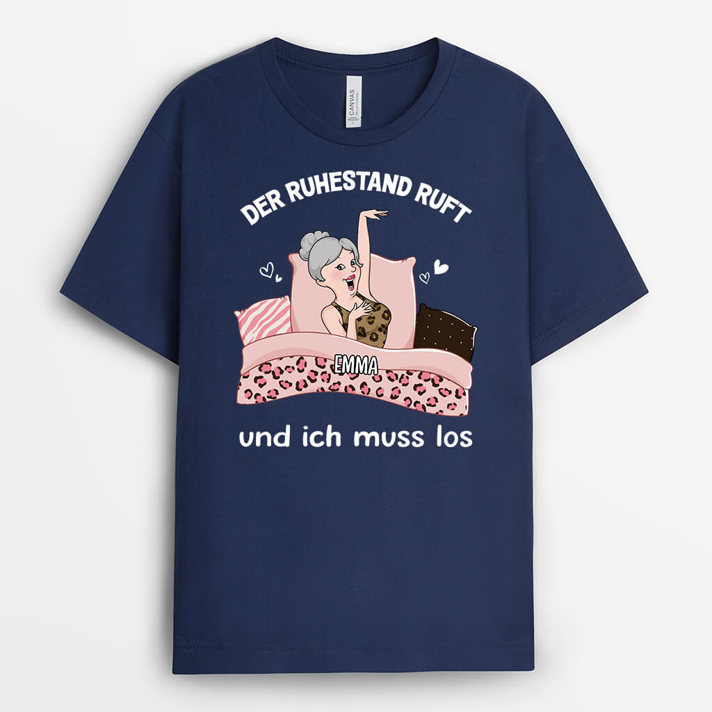 2751AGE2 der ruhestand ruft und ich muss los  personalisiertes t shirt fur rentner