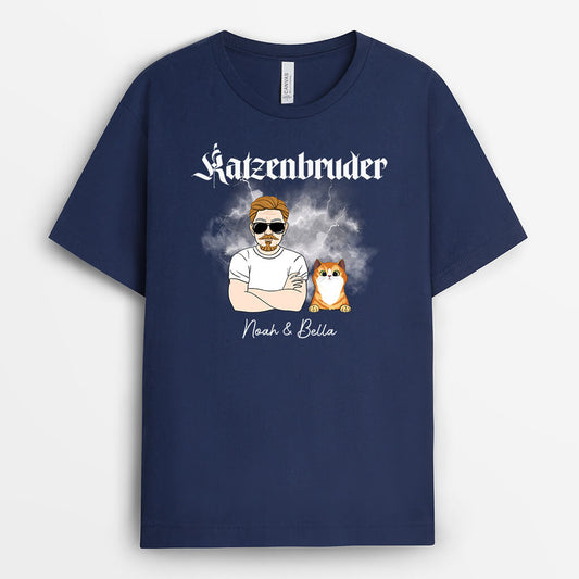 2758AGE2 katzenpapa  personalisiertes t shirt fur katzenliebhaber