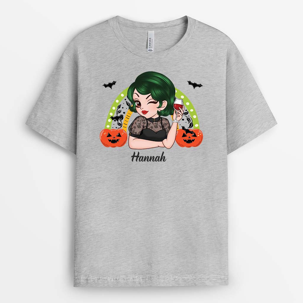 2767AGE2 frauen und halloween party  personalisiertes t shirt mit halloween motiv fur frauen