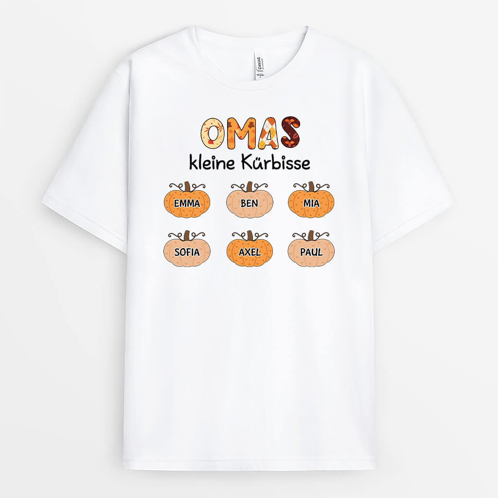 2772AGE1 omas mamas kleine kurbisse  personalisiertes t shirt mit herbstmotiven fur frauen