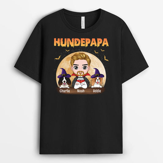 2777AGE1 hundepapa  personalisiertes t shirt mit halloween motiv fur hundeliebhaber