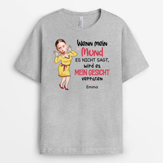 2789AGE2 wenn mein mund es nicht sagt wird es mein gesicht verraten  personalisiertes t shirt fur manner mit gesicht