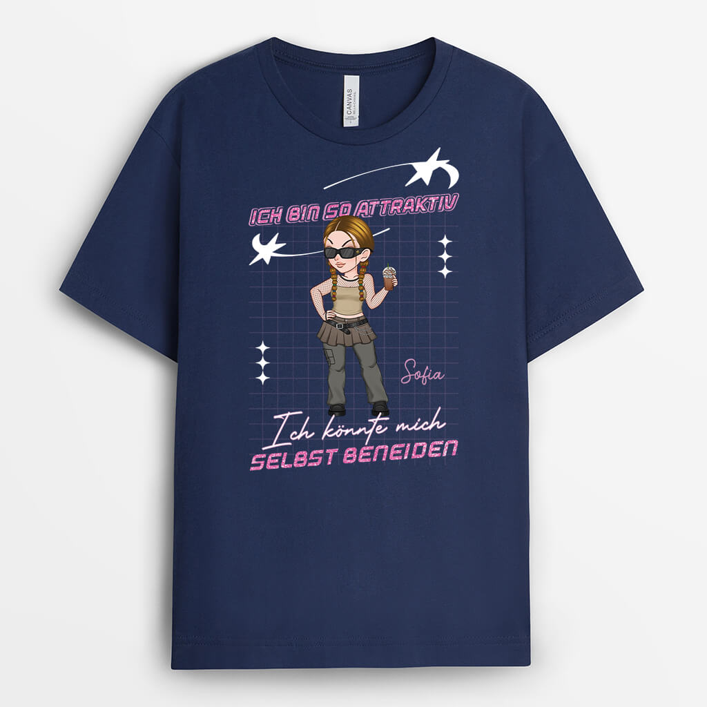 2790AGE2 ich bin so heiss ich konnte mich selbst beneiden  personalisiertes t shirt fur frauen