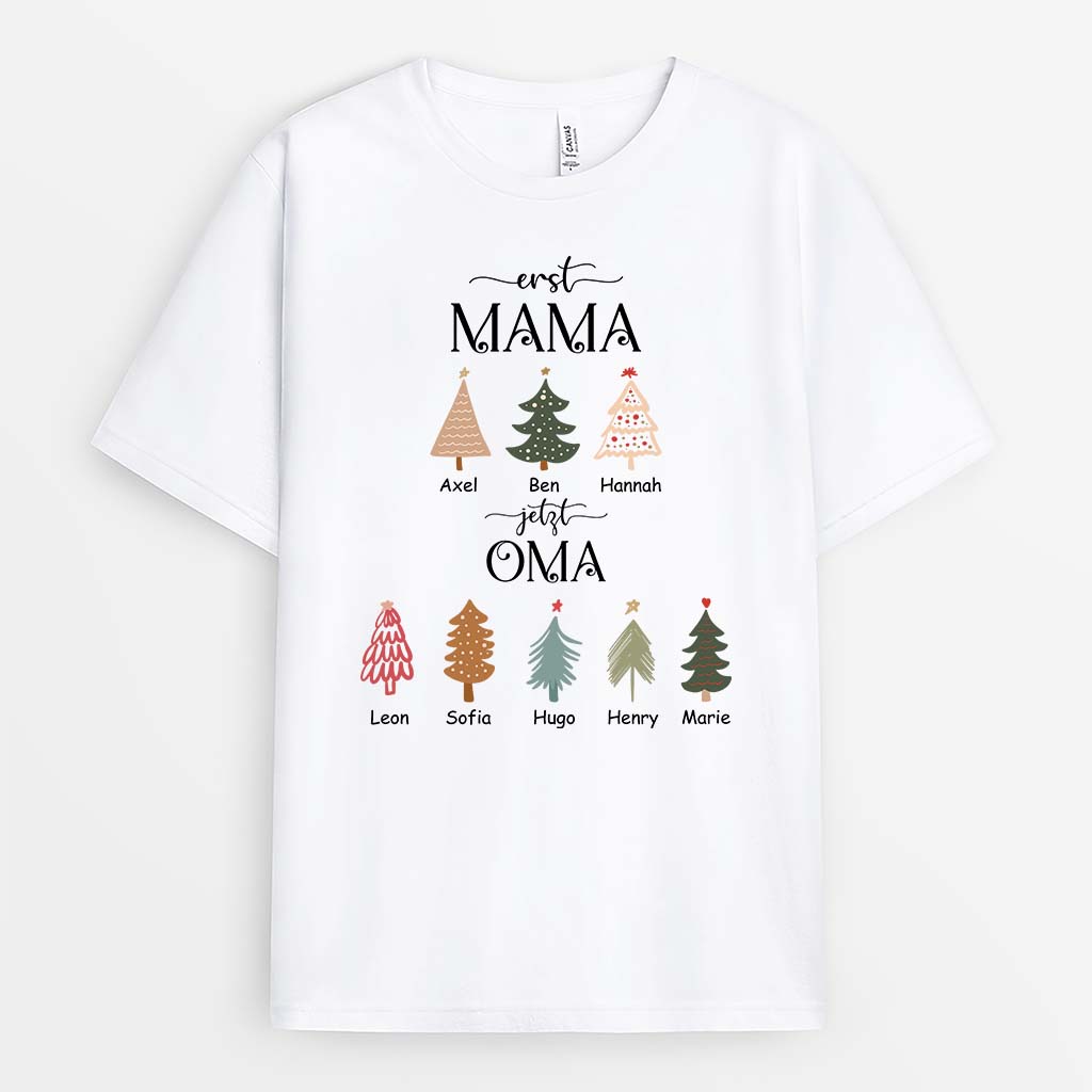 2818AGE1 fruher mama jetzt oma  personalisiertes t shirt fur damen