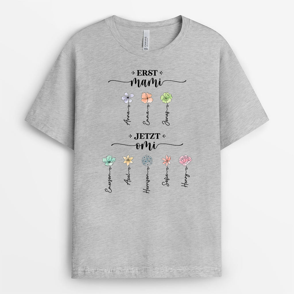 2851AGE2 erst mama jetzt oma  personalisiertes t shirt fur frauen