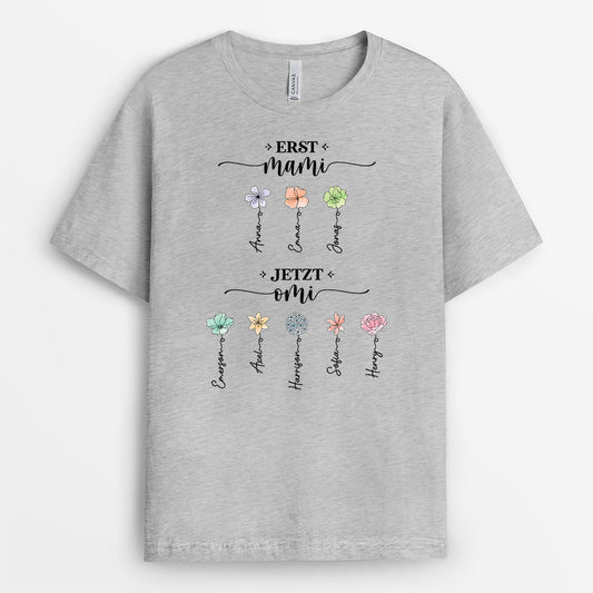 2851AGE2 erst mama jetzt oma  personalisiertes t shirt fur frauen