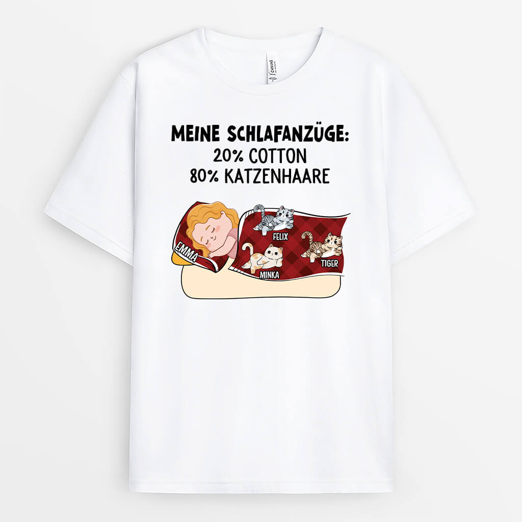 2866AGE1 meine schlaf anzuge 20_ cotton 80_ katzenhaare  personalisiertes t shirt fur katzenliebhaber