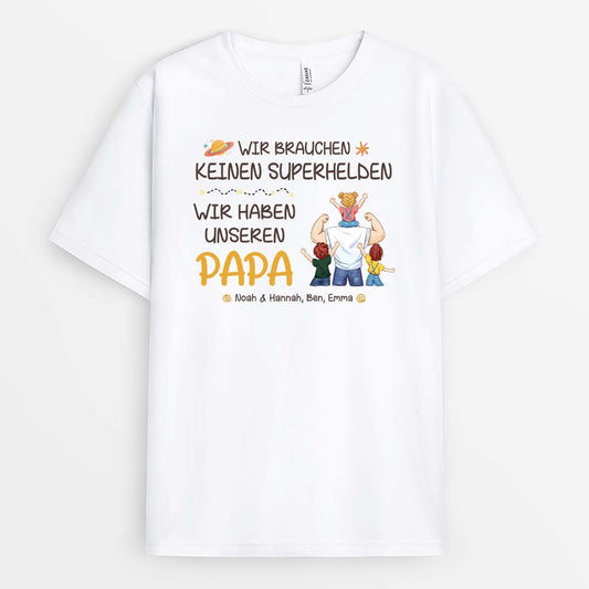 2870AGE2 ich brauche keinen superhelden ich habe meinen papa opa  personalisiertes t shirt fur opas papas