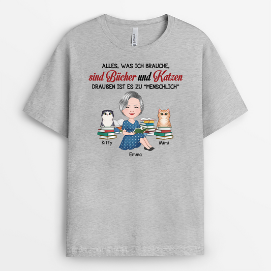 2873AGE2 alles was ich brauche sind bucher und katzen draussen ist es zu menschlich personalisiertes t shirt fur katzenliebhaber 2873a_668e93ab a892 474d 9307 60d003de1a3c