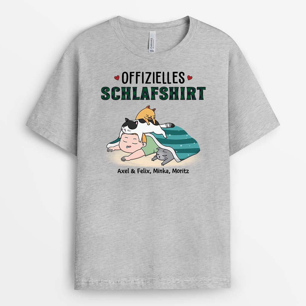 2876AGE2 offizielles schlafshirt  personalisiertes t shirt fur katzenliebhaber