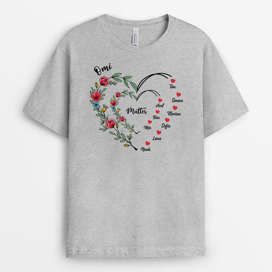 2886AGE2 oma mama und kinder  personalisiertes t shirt fur frauen