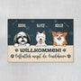 2898DGE1 willkommen hoffentlich magst du hundehaare personalisierte fussmatte fur hundeliebhaber 2898d
