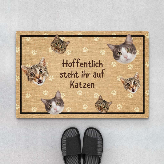 2901DGE1 hoffentlich ein katzenfan  personalisierte fussmatte fur katzenliebhaber